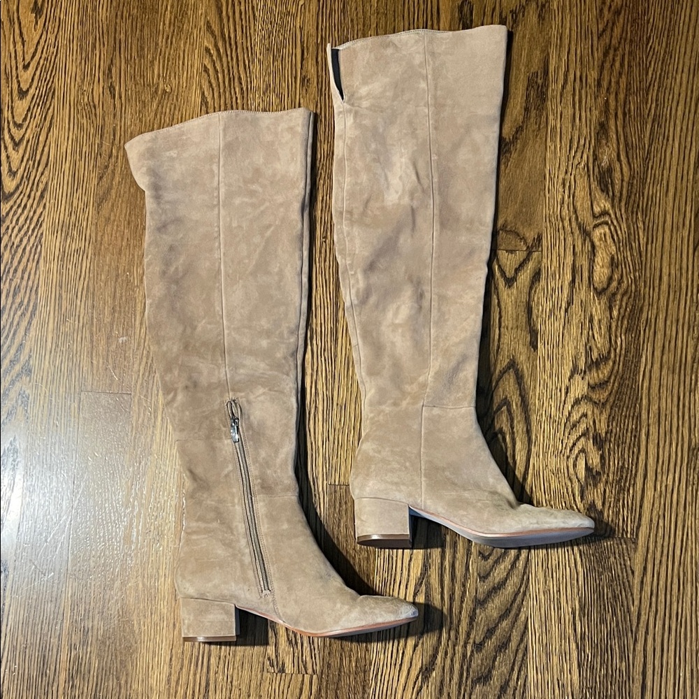 Marc Fisher Tan Faux Suede Over the Knee Boots. Size 8.5 M